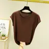 Camiseta interior de modal de manga corta para verano 2023, talla grande, camiseta de manga corta, top fino, estilo occidental, adelgazante, camiseta básica