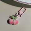 Chaveiro de Fruta Arco-Íris Fofo Doce Menina Morango Pingente Ins Fofo Melhor Amigo Presente Acessório de Joia