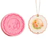 Molde de silicone para pingente redondo de peônia em relevo estilo chinês tradicional, para fazer ornamentos perfumados, pingentes de gesso ou resina, molde para decoração de casa e carro