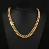 Cadena Cubana Chapada en Oro de 22 Quilates Hip-Hop Europeo y Americano Acero de Titanio Collar para Hombres, Joyería Transfronteriza, Accesorios de Cadena de Acero Inoxidable, Hecho a Medida