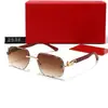 Nuevas Gafas de Sol de Moda Sin Marco con Decoración de Leopardo Tendencia Europea y Americana Poligonales Casuales Gafas de Sol Sombrilla 2536