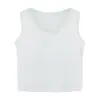 Camisola de Encaje Blanco para Mujer Verano Lazo Sin Mangas Dulce Sexy Corto Top Interior