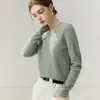 Baicaierong Outono/Inverno 2026 Suéter Feminino de Caxemira Gola V Design Versátil Malha de Lã