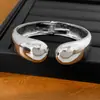 Pulsera redonda abierta de estilo europeo y americano transfronterizo cepillada, con un diseño exagerado y único, una pieza de joyería moderna y a la moda para mujer