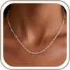 Collar de Acero Inoxidable con Clip para Papel Bañado en Oro Real, Transfronterizo Europeo y Americano, Nuevo, Cadena Ligera de Lujo, Simple y de Nicho