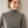 Suéter Feminino de Tricô Cashmere com Gola Alta e Manga Raglan Elegante para Trabalho Casual Simples Solto Manga Longa Top Básico