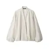 Venta al por mayor para comercio exterior 2026 Moda estilo europeo y americano holgada de cuello en V profundo con mangas largas chaqueta bomber ropa de mujer L28738