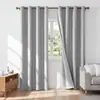 Cortina de color puro imitación cáñamo para dormitorio con ojales cortina aislante cortina totalmente opaca temu