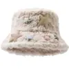 Sombrero de Pescador de Felpa con Estrella Nuevo Engrosado Cálido Protección para las Orejas Sombrero de Felpa de Color Liso a la Moda Sombrero de Cubo Hace que la Cara Sea Más Pequeña
