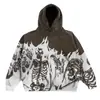 Sudadera Transfronteriza de Comercio Exterior Streetwear Sudadera con Capucha de Calavera Retro Sudadera con Capucha y Cremallera Sudadera con Capucha Gótica