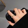 Anillo de hoja de piedra ojo de gato diseño de nicho femenino alto sentido espiga de trigo anillo abierto para dedo índice moda personalidad pequeño fresco