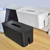 Caja de Almacenamiento de Plástico con Tapa Organizador de Escritorio para Cables de Datos de Carga Ocultos Teléfono Móvil Computadora Tableta Regleta
