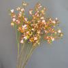 Flor artificial pequeña de 3 horquillas orquídea mariposa orquídea de cuatro estaciones orquídea Dendrobium orquídea cymbidium pequeña modelo de hogar nórdico habitación de modelo decoración de boda