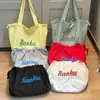 Bolsa de Hombro Relajante para Mujer 2024 Nueva Bolsa de Lona con Cordón Ligera para Viajes Cotidianos Bolso de Hombro de Gran Capacidad