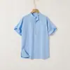 Camiseta Retro Casual Japonesa de Linho com Gola Alta e Manga Curta para Homens, Camisa Pulôver Fina Solta de Tamanho Grande para o Verão, Top de Algodão e Linho