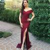 2026 Ropa de Mujer Transfronteriza de Amazon Estilo Nuevo Europeo y Americano Vestido de Cuello en V con Abertura Vestido de Noche para Banquetes Vestido Largo