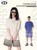 Camiseta Masculina de Manga Curta Camiseta Masculina de Manga Curta Meia-manga Solta Versão Grande oversize Marca de Moda Estilo Igual para Homens e Mulheres Selo de Aço