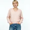 Suéter Básico de Lã Trançada com Gola V de Cor Sólida, Estilo Autêntico RL, Tendência de Marca para Comércio Exterior na Amazon, para Mulheres