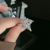 Anillo de apertura de media mariposa con dedo índice, ligero, de lujo y moderno, con diamantes personalizados y destellos, estilo frío, exquisito y elegante.