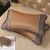Almohada refrescante de verano con alfombrilla de ratán, seda de hielo té de jazmín trigo sarraceno uso doméstico soporte lumbar persona única doble uso extraíble y lavable núcleo de almohada de bambú