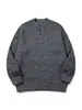 Roupas Vintage Yidao 2026 Outono Novo Suéter Gola Henley Estilo Americano para Homens e Mulheres, Pulôver Tricô Casual Cor Sólida