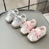 Zapatos Deportivos para Niños Pequeños Estampado de Dibujos Animados Zapatos para Caminar para Niñas Transpirables Ligeros Velcro Cordones Estilo Princesa Zapatos de Bebé