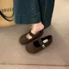Zapatos Mary Jane Franceses para Mujer 2026 Otoño e Invierno Nuevo Estilo Zapatos de Mujer Modernos, Delicados y Versátiles Birkenstock Velcro Zapatos Peludos