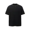 Camiseta japonesa minimalista de cuello redondo con decoración de remaches, diseño elegante, nueva camiseta casual holgada de verano para hombre, moderna para mujer