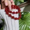 Pulsera de Ágata Roja Natural Estilo Xu Mo Yao, Zhao Lusi, Pulsera de Ágata de Doble Círculo Grado 7A de Alta Gama para el Año de Nacimiento