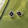 Moda Vintage Brati Aretes de Fritillaria Blanca Natural Hierba de Cuatro Hojas Hebilla de Oreja de Cruz para Mujer Accesorios Estilo Buchia