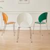 Silla nórdica Shell de acrílico para el hogar, para hotel, cafetería, comedor, taburete de diseño con respaldo, silla de ocio