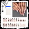 Halloween Esqueleto Aranha Pintado à Mão Estilo Europeu e Americano Unhas Usáveis Cross-Border Nail Art Peças de Unha Unhas Usáveis Atacado Pressonnails