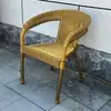 Silla de Ratán Elevada para Personas Mayores, Silla Tejida de Ratán con Reposabrazos, Uso en el Hogar para Personas Mayores, Protección Solar, Silla de Ratán Elástico para Cuatro Estaciones
