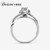 Anel de casamento clássico de seis garras com diamante Mosan cor D, moda, transmissão ao vivo com tremolo transfronteiriço, joias de prata esterlina 925, fabricantes, lote