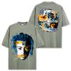 Camiseta de manga corta con estampado XXX TENTACION de hip-hop retro transfronterizo estadounidense, de algodón pesado lavado y cuello pequeño.
