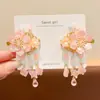 Novos Acessórios de Cabelo Estilo Chinês Super Delicados Estilo Antigo, Grampo de Cabelo Infantil Flor com Franja de Pérola, Adorno de Cabeça Laço de Alta Qualidade para Hanfu