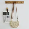 Bolso cruzado de algodón con encaje, bandolera de paja con hombros descubiertos, bolso de playa estilo vacaciones, bolso de mujer combinable.