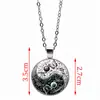 Colar de fofoca Yin Yang Preto e Branco feminino all-match pedra do tempo pingente Taiji borboleta moda corrente de suéter joia atacado