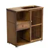 Mesa de Chá Móvel Mesa de Chá Gabinete Lateral Mesa Lateral de Sofá Mesa de Centro Pequena Mesa Pequena Madeira Maciça Sala de Estar Suporte para Ferver Água Gabinete de Água para Chá