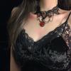 Accesorios lolita gargantilla de encaje collar gótico retro cos cadena para clavícula estilo oscuro decoración de cuello collar mujer