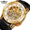 Nuevo ganador estilo europeo y americano moda para hombre casual hueco movimiento mecánico reloj mecánico automático