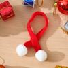 Punto Mini Bufanda Pequeña de Lana Sombrero Colgante Decorativo Sombrero Pequeño Tejido de Lana Crutches Rojas y Blancas Navidad