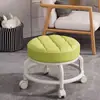 Banqueta Pequena com Rodas Giratórias para Uso Doméstico, Banqueta Baixa Móvel, Bancada Pequena para Sala de Estar, Banqueta Redonda Pequena para Limpeza do Chão, Troca de Sapatos na Porta
