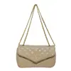 Bolsa Pequena de Diamante para Mulheres 2025 Nova Bolsa de Ombro/Axila de Verão Bolsa Quadrada Pequena Bolsa Transversal Elegante com Corrente