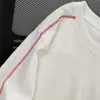 Camiseta de Manga Larga con Cuello Redondo y Línea de Contraste Estilo Americano de Nicho para Mujer, Nueva para Primavera y Otoño, Holgada, Casual, Camiseta Base