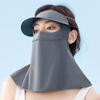 Máscara de Proteção Solar Rosto Inteiro Facekini Seda Gelo Verão Feminino Anti-UV Estéreo Versátil Simples Quebra-sol Máscara de Ciclismo