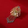 Broche Nantianmen de Prata Esterlina Banhado a Ouro Natural Antigo Borla Chinesa Étnica Fivela Segura Broche Palácio de Jóias