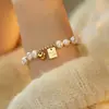 Pulsera con forma de perla de agua dulce barroca de buena suerte, estilo coreano, diseño de moda, sentido del año nuevo