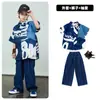 Ropa de moda hip hop para niños traje de camisa hip hop niños y niñas ropa de actuación hiphop marca de moda infantil 61 ropa de actuación