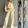 Conjunto de Sudadera Casual Minimalista de Manga Larga Corta y Pantalones de Pierna Ancha Estilo Europeo y Americano Nuevo Otoño/Invierno 2026